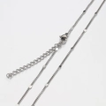 Steel silver sequins chain necklace with lobster clasp and adjustable extension chain - 45cm+5cm / Steel