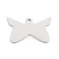 Silver butterfly charm pendant in stainless steel for necklaces or earrings - Silver Hollow Butterfly Charm (KLJ3698-Z)