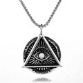 Stainless steel Eye of Providence pendant with Believe in Yourself engraving - Steel Color without Chain (C0904) / Steel