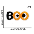 Detailed view of Halloween BOO embroidery patch with size dimensions 6.6x2.8cm - 7# BOO Letters