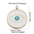 Detailed size specifications of white enamel evil eye pendant charm in copper and gold - CX140-2 (White Enamel Eye)