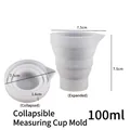 Vaso medidor plegable de silicona 100ml con escala precisa para mezcla de resina DIY - Taza medidora plegable de 100 ml