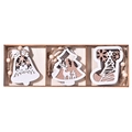 White Christmas wooden pendant set with snowflake and deer laser-cut patterns - Style B 9pcs/box