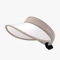 Adjustable beige and white open top sun hat with interfacco lettering and elastic strap - Adjustable / Khaki
