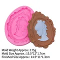 Pink vintage European lady relief cameo silicone mold for cupcake and chocolate crafts - Design No.1 / Pink