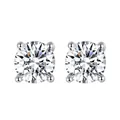 Elegant 925 sterling silver stud earrings featuring round-cut D color moissanite stones - Four-Prong Studs / 0.5ct*2 High Carbon Stone