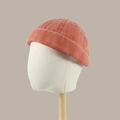 Coral orange docker hat in textured washed cotton fabric for street style look - Orange
