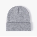 Classic light grey ribbed knit beanie for men and women with a wide folded cuff design - One Size / Light Heather Grey