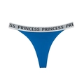 Tanga deportivo de algodón azul real para mujer con cintura elástica de letras PRINCESS - S / Azul Fresco