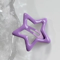 Star-shaped purple metal snap hair clip with glossy finish for fringe styling - Matte Star / Star Light Purple