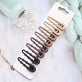 Set of 8 matte wave hair clips in gradient coffee tones displayed on a white card - 3#-Waterdrop Wave (8Pcs)