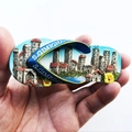 Detailed resin flip-flop magnet featuring colorful San Gimignano tower relief artwork - San Gimignano Flip-flops