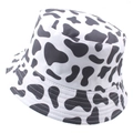 Reversible bucket hat with black and white cow print and stitched brim detail - 58cm / Classic Cow Print