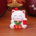 Miniature white lucky cat figurine with red packet, 5.1x4.1x5.8cm desktop decor - WX001A Peace Blessing Lucky Cat