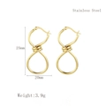 18K gold plated stainless steel knot earrings, 25mm height with 3.9g weight details - Stainless Steel / Gold