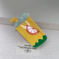 Cute yellow juice cup shaped acetate hair claw clip with lemon detail and straw - Orange Juice / 9.7cm*5.5cm