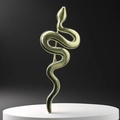 Elegant gold snake brooch with a curved design and polished metallic finish for women - Smooth Surface Snake Gold