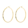 Chic gold-plated stainless steel hoop earrings with Greek key pattern engraving - 40mm Greek Key Pattern