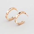 Minimalist geometric hexagon cuff bracelet in rose gold with micro-pave cubic zirconia - Stud Earrings / Rose Gold