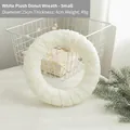 Ghirlanda di Natale a forma di ciambella in morbido peluche bianco, decoro casa, 25cm - 25CM Anello Bianco