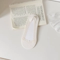 Calcetines invisibles de encaje blanco con motivo floral y bordes ondulados para mujer - Talla única / Blanco