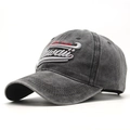 Gorra vintage de algodón lavado gris oscuro con bordado Hawaii Aloha State 3D - 56-60cm (Ajustable) / Negro