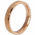 Titanium steel ring in rose gold finish with 6mm matte and polished surface texture - US 6 / Medium Version / Rose Gold