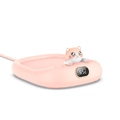Calentador de tazas USB rosa forma de gato con pantalla LED digital de temperatura a 65°C - M326 Enchufe Directo (Sin Taza) / Rosa
