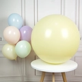 Pastel macaron balloon set with large yellow balloon and soft colored latex clusters - 36 Inch Macaron Yellow
