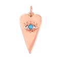 Rose gold heart pendant with blue gemstone evil eye charm for DIY jewelry making - Rose Gold Heart Blue Sapphire Eye Style (K093031L1K2-Rosegold)