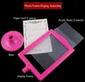 Pink nail art display frame set with numbered card and clear acrylic panels - Photo Frame Display Assembly / Rose Red