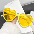 Vivaci occhiali da sole a cuore giallo limone per feste alla moda e vacanze - Montatura Gialla Lenti Gialle