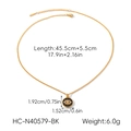 Detailed view of evil eye necklace dimensions with chain length and pendant size specs - Black Evil Eye (HC-N40579-BK)