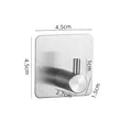 Adhesive square 304 stainless steel hook with brushed silver finish and anti-slip tip - Square Straight Hook [Brushed Silver]