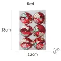 Set di 6 palline di Natale rosse con motivi a fiocchi di neve in scatola da 18x12x6cm - Rosso