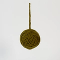 Single 5cm olive green yarn wrapped Christmas ball ornament for festive tree decoration - Olive Green