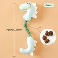 Grünes Dinosaurier Katzenspielzeug mit Gallfrucht zur Zahnpflege, 25cm Länge - Grün