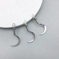 Three antique silver skull scythe pendants in gothic style for jewelry making - 12x29mm Skull Scythe/Antique Silver