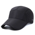 Berretto da baseball nero ad asciugatura rapida con fori di ventilazione laser - Regolabile / Nero