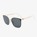 Foldable white cat-eye sunglasses for women with gray UV protection lenses and hinges - 4th Gen - Frost White