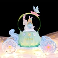 Green pumpkin carriage snow globe with lucky lettering and internal lighting effect - MK Medium 80 Snowfall + Color Light / 2052 Green