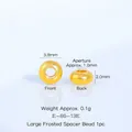 3.8mm gold matte textured round spacer bead with fine frosted finish for DIY jewelry - Frosted Saucer Bead 4mm (1pc)
