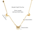 Elegant gold butterfly necklace with zircon crystal pendants and adjustable chain - Butterfly / Gold