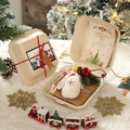 Handmade white felt Christmas glove pendant with red star embroidery in a gift box - Style 9 (Boxed White Glove)