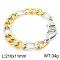 Bracelet Figaro bicolore or et argent pour hommes en acier inoxydable durable - Style Figaro Bicolore (KB162566-Z)