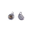 Tibetan-style silver and gold irregular pendant with hammered texture and sun pattern - US 6