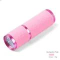 Mini UV LED nail lamp in romantic pink with diamond texture and lightweight 35g design - Pink Flashlight Nail Lamp