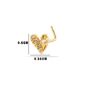 Golden heart-shaped nose stud with sparkling zircon stones and curved post design - 6# Heart Style / Gold Yellow