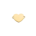 Close-up of golden stainless steel heart pendant with side holes for DIY jewelry - 25mm / Gold