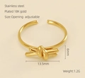 Knot design 18K gold plated stainless steel adjustable ring with dimensions and weight - 726 / Adjustable Open